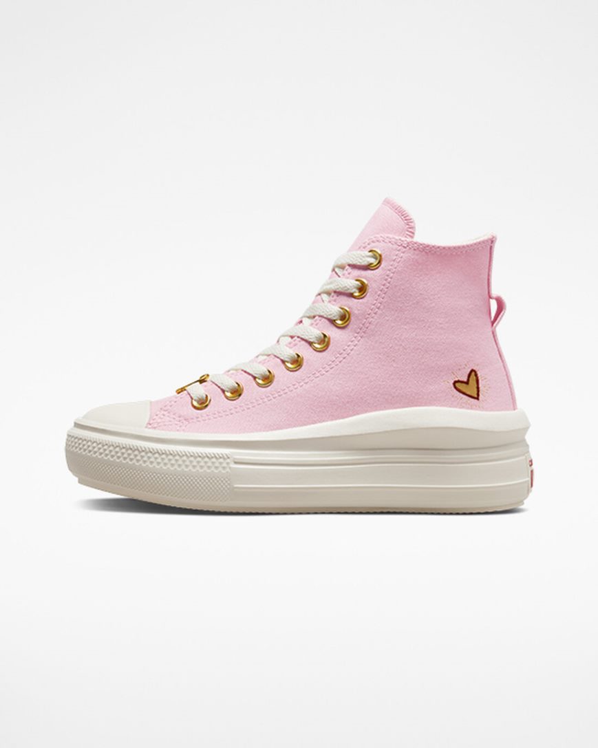 Zapatos Plataforma Converse Chuck Taylor All Star Move Hearts Altas Mujer Naranjas Rosas | PE LE4P52